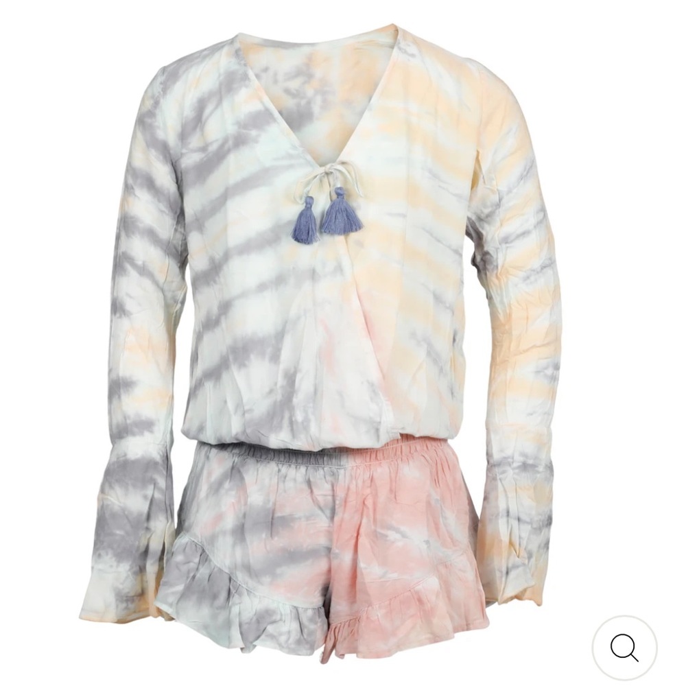 NWT Vintage Havana Girls Tie Dye Campfire Romper L
